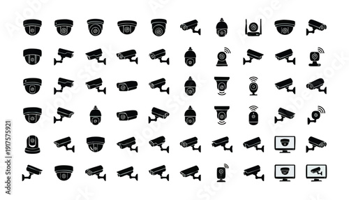 CCTV camera illustration vector for security surveillance and monitoring concept