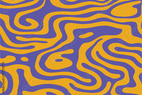 Vector irregular organic lines seamless pattern digital marbling swirls abstract wavy ornament line art