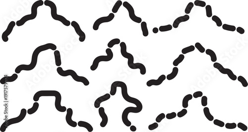 Black dotted lines forming abstract shapes on white background