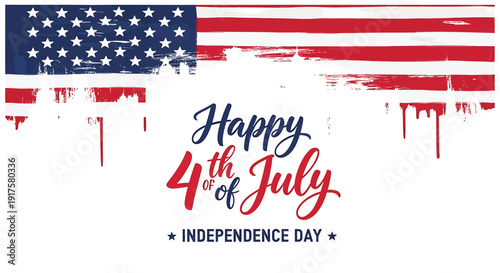American flag design for 4th of July, Independence Day celebration with patriotic colors and distressed effect