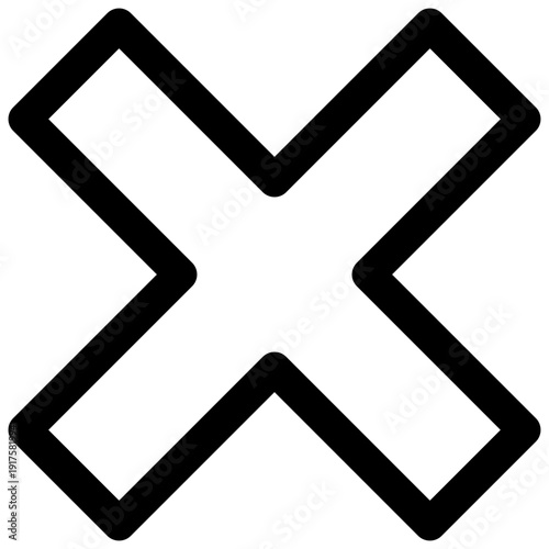Cross. Editable stroke vector icon.