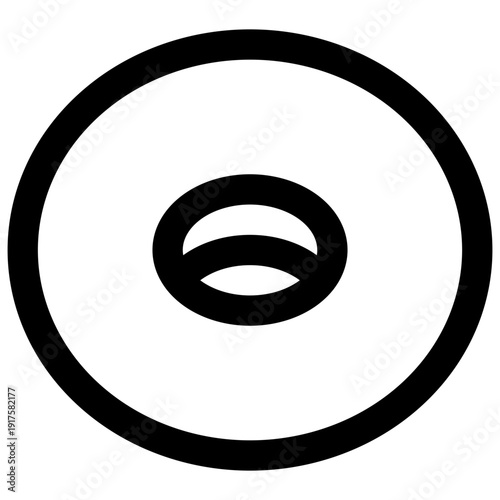 Schilderij op canvas Torus. Editable stroke vector icon.