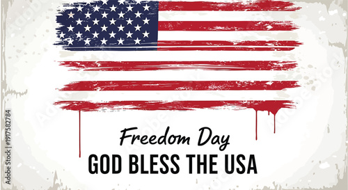 American flag design with Freedom Day text, patriotic vector graphic