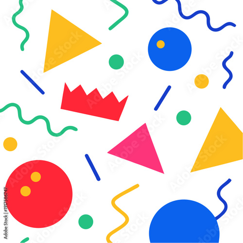 Vibrant geometric pattern with memesque elements