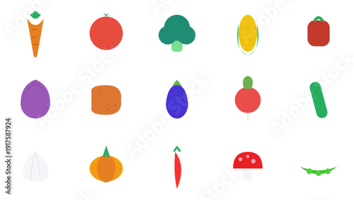 Cute Eggplant Potato Eggplant Radish Cucumber and Pumpkin Vegetable Set