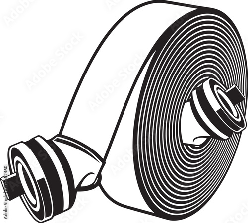 Roll of tape dispenser icon vector black and white illustration for adhesive material storage