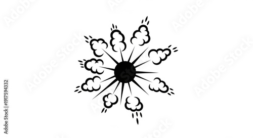 Weather forecast symbol with sun and rain clouds on white background representing changing climate conditions and weather forecast