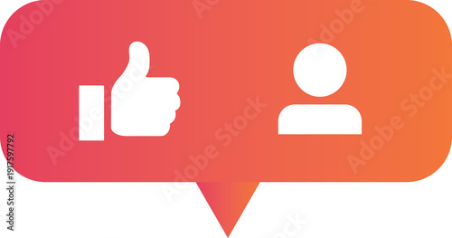 Bild auf Leinwand Social media icons for likes and followers in a gradient speech bubble-PNG