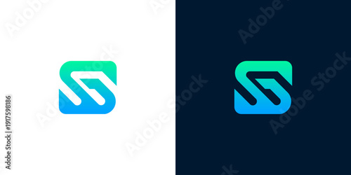 Dynamic and modern abstract letter 'S' logo design, featuring a smooth blue to green gradient, perfect for contemporary business, technology, or digital branding