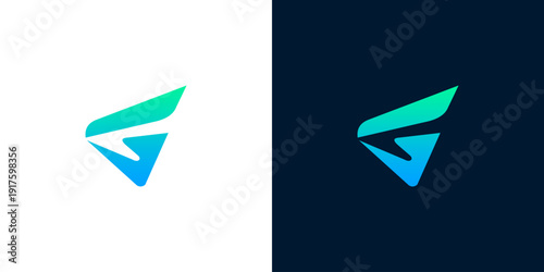 Vibrant abstract letter G logo design with a modern gradient, symbolizing forward motion and digital innovation. Ideal for technology, business, and impactful branding