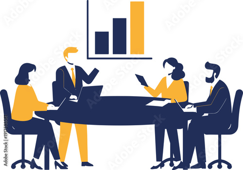 Business people working together in an office meeting