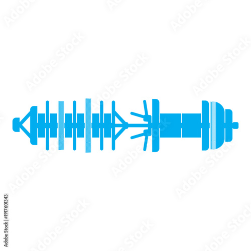 Pipeline Cleaning Pig Line Vector Icon for Oil and Gas Pipeline Maintenance