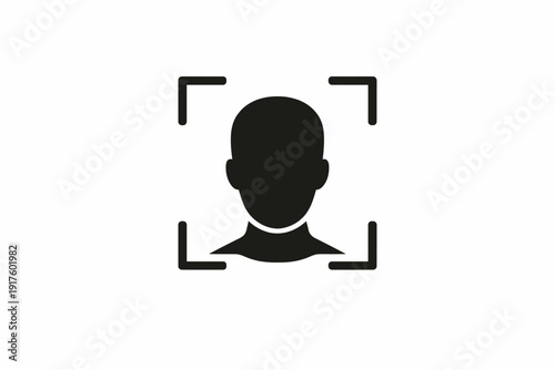 Modern silhouette of a person being scanned for identification