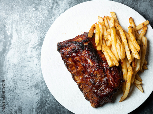 Barbecue ribs on a plate