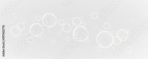 Realistic soap bubbles.Flying bubbles on a transparent background.	overlay