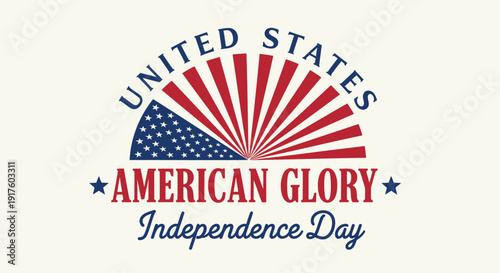 American Independence Day icon, United States patriotic symbol, vector illustration of American Glory