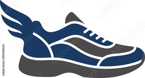 Iconic winged athletic footwear design perfect for symbolizing speed momentum and quick service delivery
