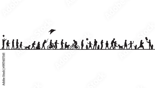 silhouettes of people working group of Happy people
