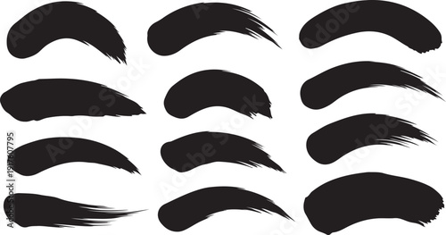 Collection of various eyebrow shapes and styles vector graphics