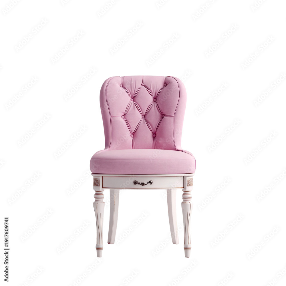 Fototapeta premium a pink vanity chair on a white background