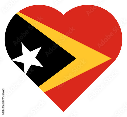 Free Download Love Heart Timor Leste Flag Asian Country - GFXLoad