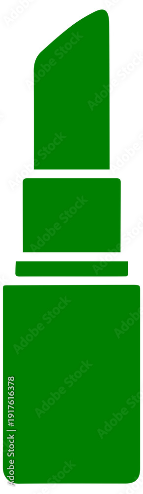 Fototapeta premium Green Silhouette of Lipstick Tube Icon Isolated on Transparent PNG