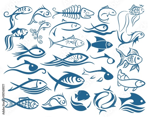 The big set symbols of fishes.