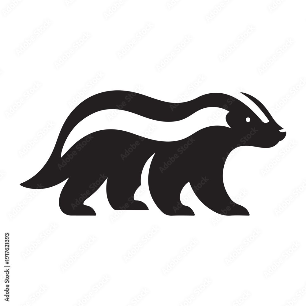 Fototapeta premium honey badger vector silhouette clip art logo design illustration. abstract honey badger icon collection 