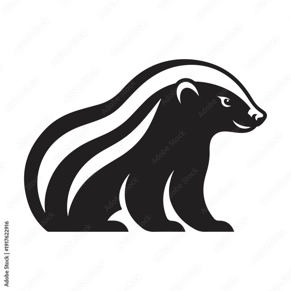 Obraz premium honey badger vector silhouette clip art logo design illustration. abstract honey badger icon collection 