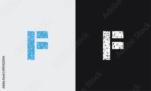 letter F logo technology connection