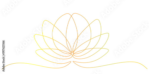 continuous line of lotus flowers for Vesak Day eps 3