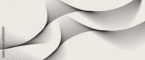 Abstract vector background with black wavy lines. vector