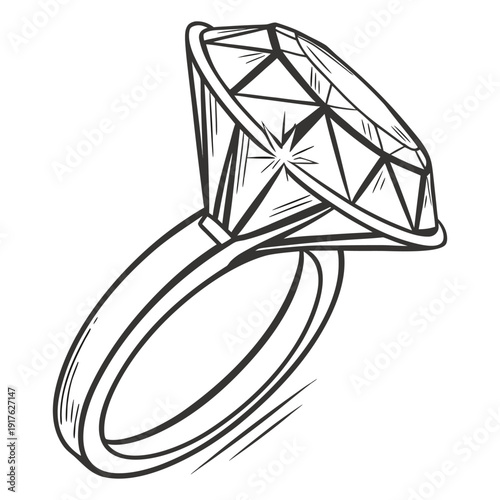 Abstract Geometric Diamond Line Art Vector Illustration Luxury Gemstone Outline Design