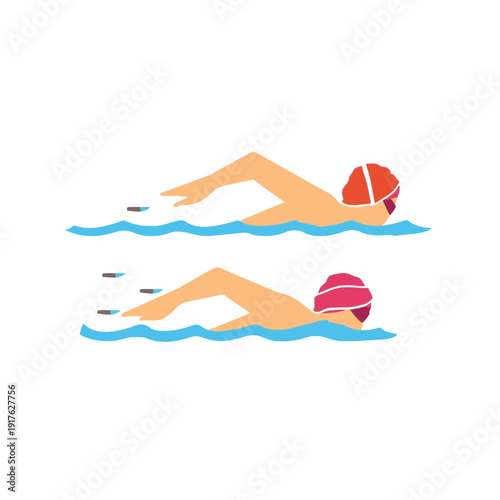 Woman in bikini on the beach summer vector illustration