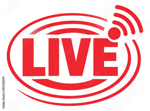 Graphic illustration of a live stream icon depicting an active broadcast for online video content