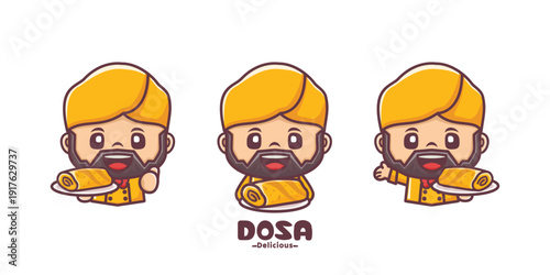 bearded male chef with dosa