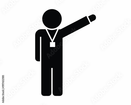 silhouette of a Coach signaling vector illustration isolated on white background