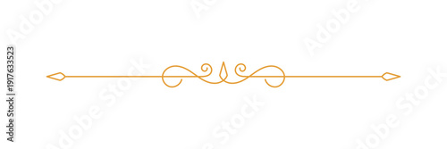 Elegant Gold Filigree Divider with Ornate Swirls and Decorative Flourishes for Wedding Invitations and Luxury Stationery