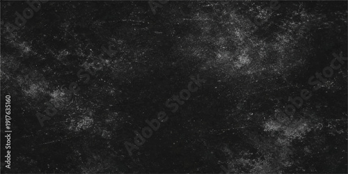 A dark vintage grunge blackboard texture background with a rough gray chalk board surface and an old blank paper design backdrop