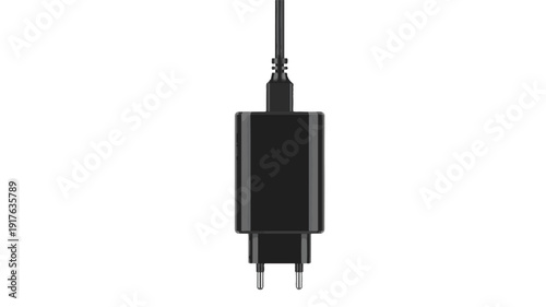 Black electrical plug with cord power