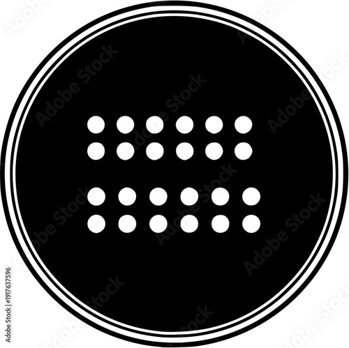 Braille reading dots circle blind accessibility language icon vector silhouette