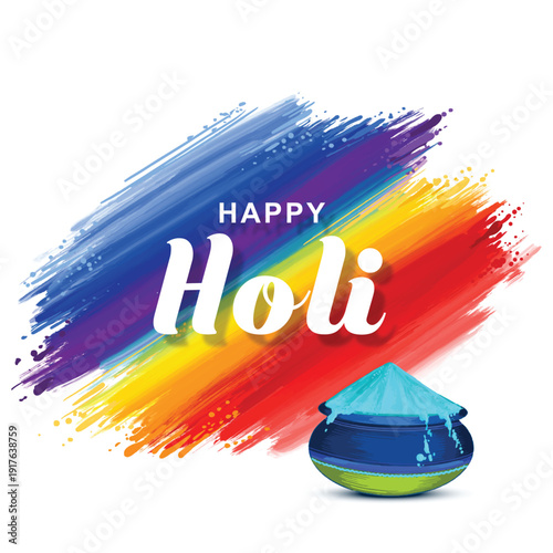 Happy holi indian festival colorful celebration card background