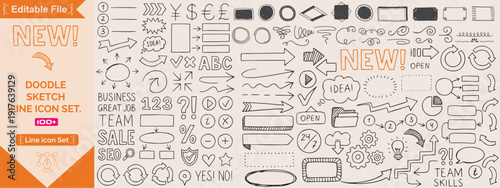 Question exclamation mark, underline and hearts, Star and Marker Brush, artistic lines and strokes. Collection of icons and signs Why. Hand drawn Doodle sketch. Abstract Chaotic grunge Elements.