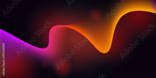 A glowing wave of fiery orange and vibrant magenta dances through a cosmic void of deep black.