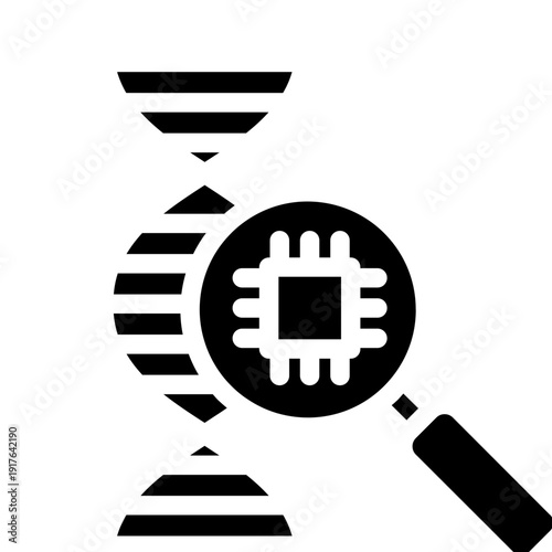 DNA Genetic Research Solid Icon