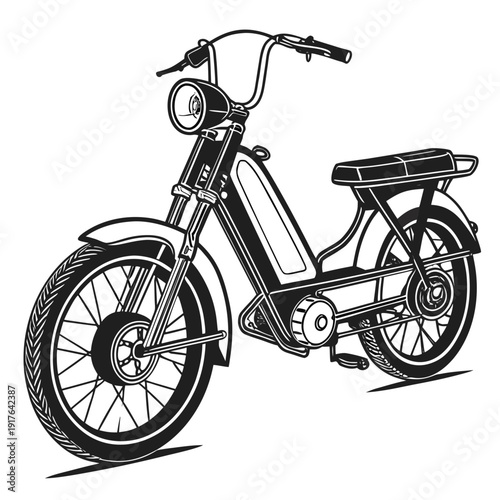 Black and white of a motorbike motorcycle vehicle transportation