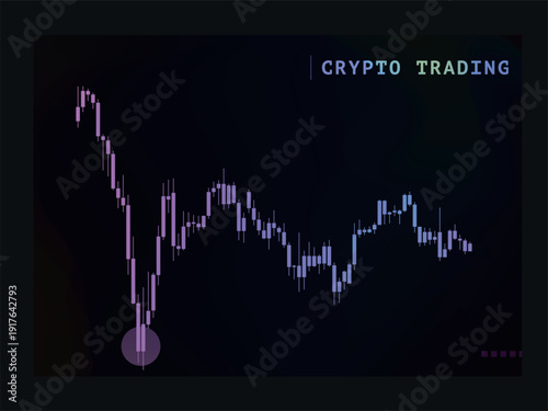 Chart with candlesticks, breakout bullish trend for trading stocks, crypto. Vector illustration for investing. Creative style for infographic, interface, presentation, web page, banner
