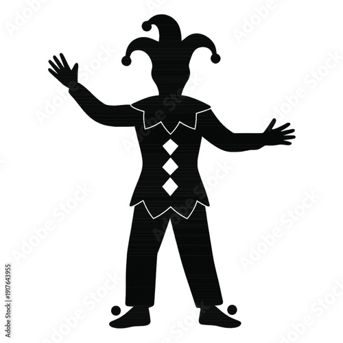 Wallpaper Mural Black Jester Hat Silhouette Icon Isolated on White Background Vector Torontodigital.ca