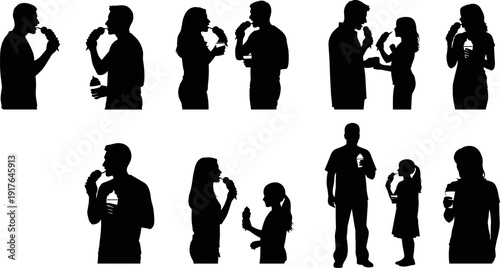 Business People Silhouette Set, Professional Men and Women in Suits, Flat Vector Illustration
