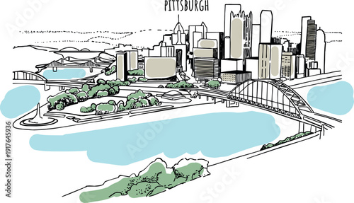 Photos Typography word Pittsburgh branding technology concept